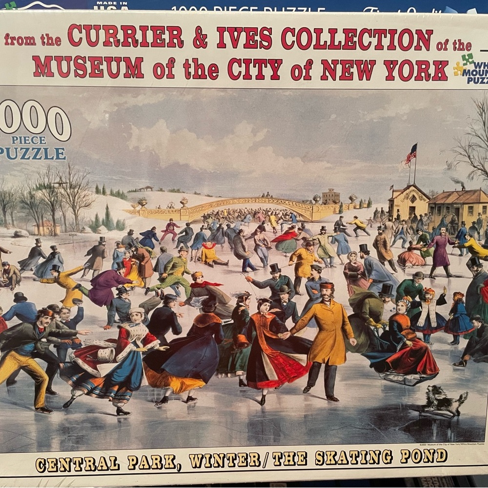 White Mountain Currier & Ives, Central Park Winter/Skating Pond 1000 Pc Puzzle